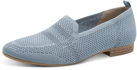 Jana Damen Slipper mit Strukturmuster Vegan, blau (Denim), 37 EU