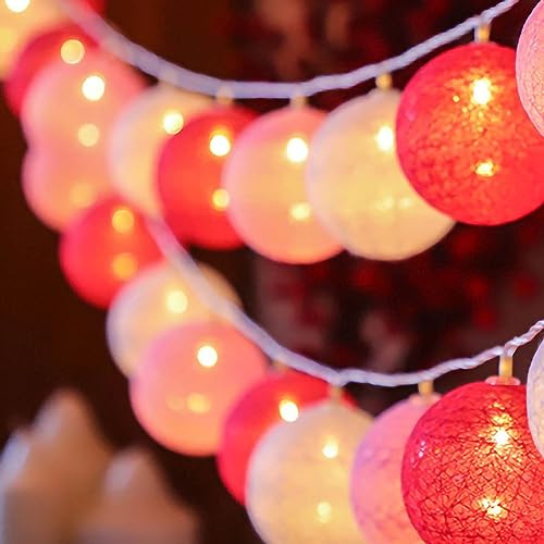 Ghzste Farbige Lichter LED -Kunststoffkugel -Schnur Licht mit Sicherem Material für Geburtstag, Party, Hochzeit, Festival und Neujahrsdekoration (2 Meter 10LED Batterietyp)