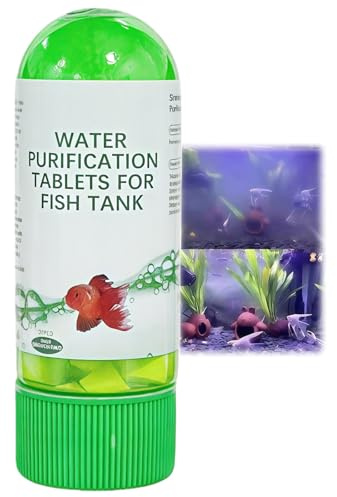 Aquarium Water Purification Tablets - Algae Remover for Fish Tank, Non-Irritating & Fish-Friendly Formula, Removes All Kinds of Turbidity, Effective Water Cleaner Tablets