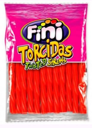 Strawberry Twists Fini 150g – Strawberry Flavoured Twisted Liquorice Sweets | Soft Chewy Candy | 5 Pack | Fruit Flavour Treats for Sharing, Parties and Snacks