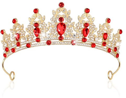 AOOSA Krone Damen, Tiara Kristallkrone, Tiara Sparkly Strass | Krone Hochzeit, Glitzernde Diadem Haarschmuck für Mädchen, Prinzessinnen,Geburtstag Party, Braut Geburtstag Hochzeit Festzug