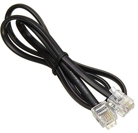 NEORTX RJ11 auf RJ11 Kabel, 1,5 m, 1,5 m Telefonkabel, Telefonkabel, Verlängerungskabel, Drahtkabel, Stecker auf Stecker, RJ11, 6P4C, modularer Stecker für Festnetztelefon, Faxgerät (schwarz)