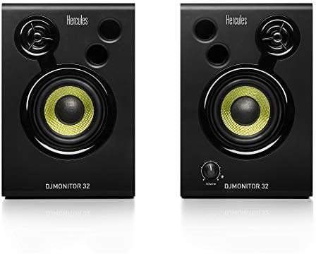 Hercules DJMonitor 32 - 2 x 15 watts RMS greenlight monitoring speakers - versão UK