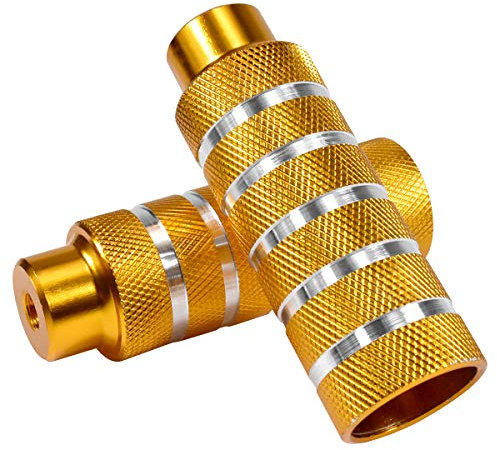 Dokpav 2PCS BMX Fahrrad Pegs, 37x110 mm Fussraster Achsverlängerung, Fahrrad-Pedal für Vorderachse, Hinterachse mit Gewinde und Stunt-Pedal für Kinder, Erwachsene, BMX, Mountainbike (Gold)