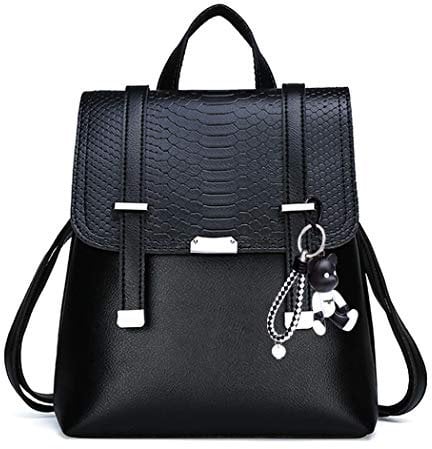 BUKESIYI Damen Tasche Rucksack Handtasche Frauen backpack Klein Anti Diebstahl Schulrucksack Laptop Weekender PU Leder CCDE78120 Schwarz