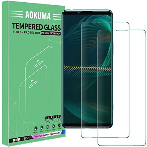 AOKUMA für Sony Xperia 5 III Panzerglas,【2 Stücke】 Schutzfolie kompatibel mit Sony Xperia 5 III, Premium Panzerfolie mit 9H Härte,Anti Kratzer schutzglas,Splitterfest,Anti-Bläschen,Anti-Öl