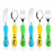 Lehoo Castle Couverts Enfant en INOX 6 PCS, Couverts pour Bébé 2 x Fourchettes, 2 x Couteaux, 2 x Cuillères, Set Couvert Bebe pour Garçons Filles(Véhicule D'ingénierie)