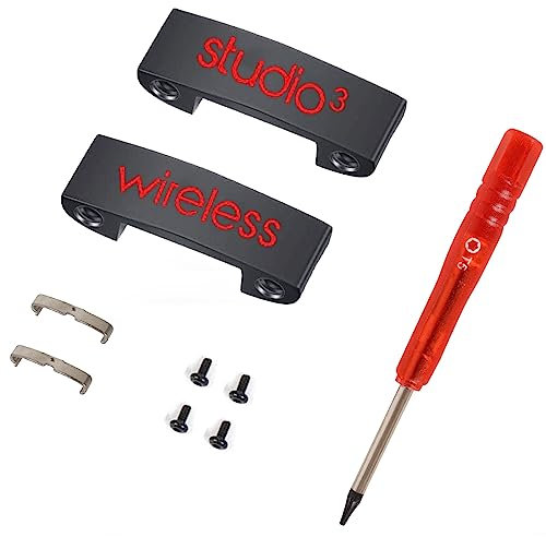 Studio 3 Replacement Parts as Same as The OEM Accessories Metal Hinge Durable Accessories Compatible with Beats by Dre Studio3 Wireless (A1914) and Studio Pro (A2924) Headphones (Defiant Black-Red)
