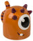 Tazza da caffè con manico, tazza da tè – Upside-Down Mug – Tazza rovesciata in ceramica, ca. 400 ml (mostro arancione)