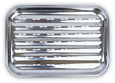 Gardenko Grillschale Edelstahl 35 x 24 cm – Wiederverwendbare Grillpfanne mit Löchern für Gemüse, Fleisch & Fisch – Grillkorb für Gasgrill, Holzkohlegrill & Elektrogrill – Spülmaschinenfest, Rostfrei