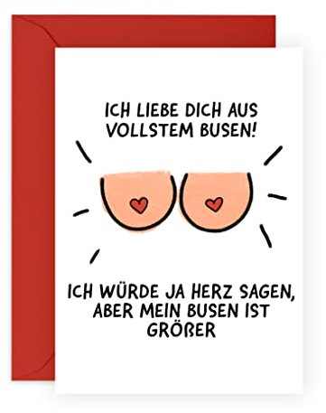 Central 23 Freche Geburtstagskarte für Ihn – ICH LIEBE DICH AUS VOLLSTEM B*SEN – Jubiläumskarte für Freund, Ehemann – Lustige Grußkarte für Männer und Frauen – Valentinstag