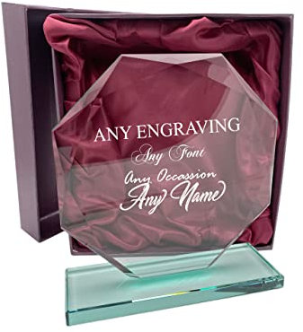 ukgiftstoreonline Large Jade Glass Personalised 15cm Trophy Any Engraving or Occasion