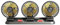 Baceyong Ventilateur de refroidissement de voiture à trois tête 12V avec port allume-cigare pour camion, van, SUV, RV, bateau, 360° Horizontal 180° Rotation verticale ajustable