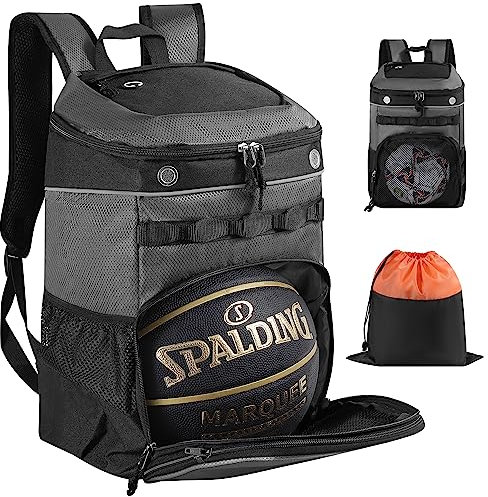TRAILKICKER Basketball-Rucksack mit Laptopfach und Bonus aufsteckbarer Wäsche-/Schuhbeutel, Outdoor-Sportausrüstung, Turnbeutel für Baseball, Fußball, Volleyball, Reisen, Schule - 35L, Cyber,