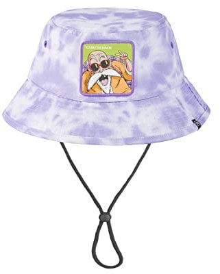 Fischerhut Dragon Ball, Sonnenhut Herren, Kame Sin, Luftiges Netzgewebe, Lila/Weiß, S/M