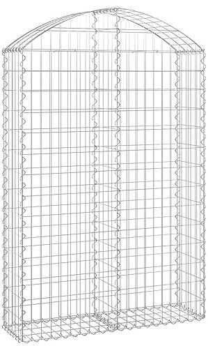 PRISSENT Panier de gabion extérieur à arc 100 x 30 x 140 / 160 cm fer galvanisé clôture résistante à la corrosion métallique barrière de jardin diverses utilisations décoratives espace extérieur cour