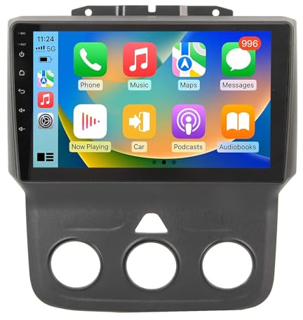 9-Zoll-Ram 1500-Radio-Upgrade, Touchscreen-Doppel-DIN-Autoradio, Auto-Stereo-Doppel-DIN-Radio für 2013 Bis 2018 1500 2500 3500 2 GB 32 GB für Android Auto für CarPlay