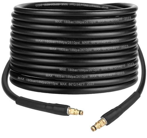 15m / 49.2Ft High Pressure Jet Washer Replacement Hose Extension Cleaning Pipe for Karcher K Series Pressure Washer K2 K3 K4 K5 K6 K7 Click Plug Quick Connector