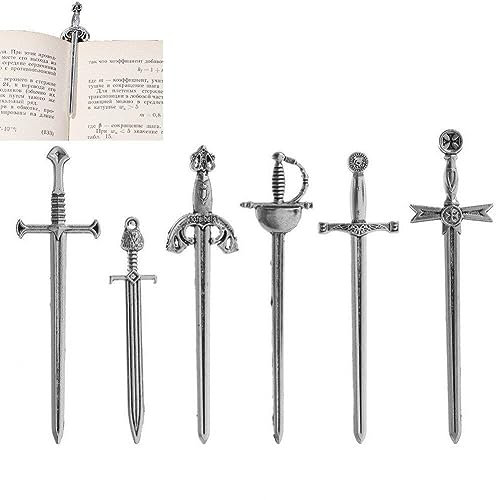 Sanfly Schwerter Lesezeichen 6pcs Antique Schwerter Messer Lesezeichen Charm Metall Lesezeichen Buch Clips Anhänger Für Buchliebhaber Basteln