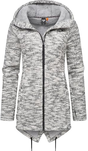 Ragwear Damen oberschenkellange Sweatjacke Wingi Melange vegan