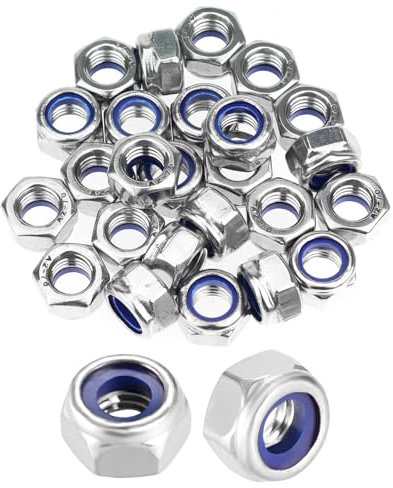 Zeayebsr 40pcs Dadi autobloccanti M8 in acciaio inox A2 V2A, 30 dadi esagonali, DIN 985, dado antiruggine, dadi di arresto per viti,dadi autobloccanti,controdado in acciaio autobloccante