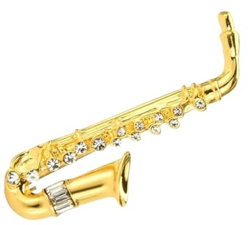 baojielai Vintage Anstecknadel-Brosche Saxophon Frauen Brosche Pins Schmuck Französische Brosche Saxophon Pins Elegantes Halsband