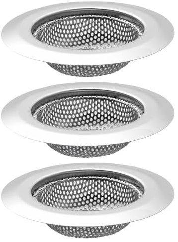DIFLAX 3 Piezas Colador Fregadero, Filtro Desague Ducha, Tapon Fregadero Cocina, Rejilla Desague Ducha, Filtro Fregadero Cocina, De Acero Inoxidable, Atrapa Pelos, Para Cocina, Baño, Protector
