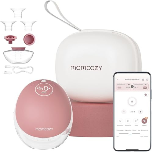 Momcozy M9 Sacaleches Eléctricos Manos Libres con App, 15 Niveles, 24 mm