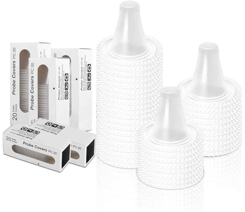 WUFKOP 100 Stück Schutzkappen für Braun ThermoScan & Ohren-Fieberthermometer, Hygienische Einweg-Aufsätze für tägliche Temperaturmessung zu Hause