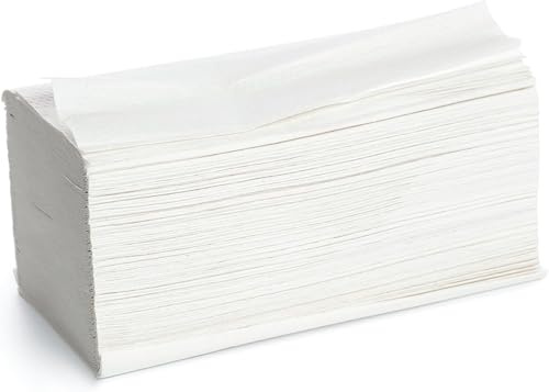We Can Source It Ltd - Professional Z Fold Paper Towels – White 2 Ply Disposable Soft Absorbent Sheets, and Hygienic Ideal for Individuals, Home, Office or Business (Pack of 1-3000)