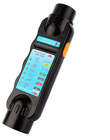 Nikou 7 Pin Anhänger Tester Prüfgerät, Trailer Tester 12V Auto Abschleppwagen Anhänger Steckdose Verbindung Tester Tools Anhänger Zubehör Diagnose Werkzeug(Schwarz)