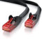 CSL - 25m Cat 6 Netzwerkkabel Flach - Gigabit Ethernet LAN - RJ45 Kabel Flachbandkabel Verlegekabel - 10 100 1000 Mbit s - Patchkabel Flachkabel - schwarz