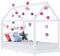 vidaXL Kiefernholz Massiv Kinderbett Hausbett Bettenhaus Spielbett Kinder Bett Kinderhaus Holzbett Bettgestell Lattenrost Weiß 90x200cm