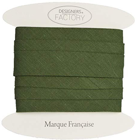 designers-factory Schrägband Baumwolle gefalzt - viele Farben erhältlich - Schrägband aus Baumwolle - Einfach zu nähen und ideal zum Veredeln Ihrer Kreationen (Um 5 Meter, Khaki)