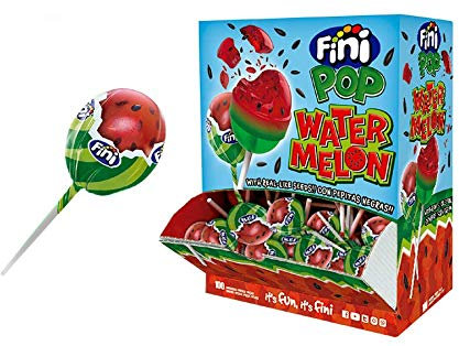 Fini Pop Sandía Watermelon - Caramelo con palo sabor Sandía - 100 unidades