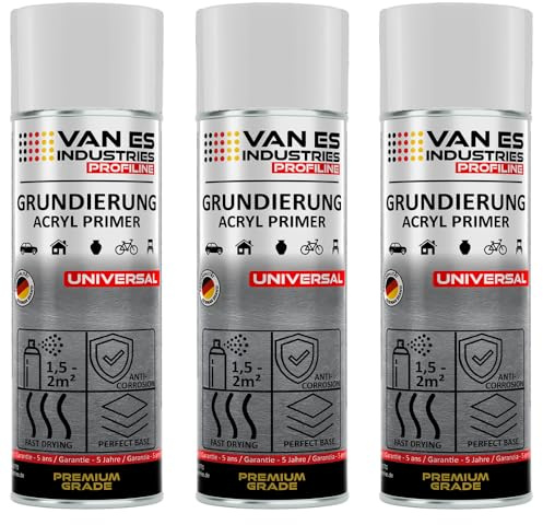 VE-INDUSTRIES Haftgrund Acryl Primer Spray weiss matt 400 ml pro Spraydose Grundierung Rostschutz Filler (3)