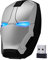 Aikchi Wireless Iron Man Mouse Laptop Computer Mouse, Noiseless Optical Mouse Auto Power Saving Adjustable DPI LED Decor Light (Silver)