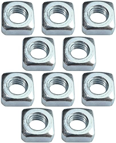 AERZETIX - C49552 - Set di 10 dadi quadrati M6 smussati 10.0x5.0mm filettatura metrica - in acciaio al carbonio