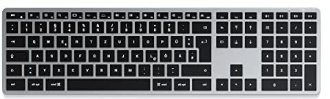 SATECHI Slim X3 Kabellose Bluetooth Tastatur mit Hintergrundbeleuchtung und Ziffernblock – Kompatibel mit 2020 iMac, 2020 Mac Mini, 2020 MacBook Pro/Air neueren Mac-Geräten (Space Grau)