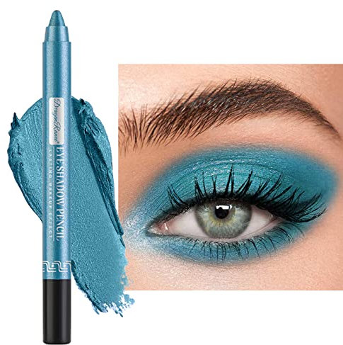 Perlglanz-Seidenraupen-Lidschattenstift Bleistift, dauerhaft wasserdicht und nicht blühend, glänzender Perlglanz-Gelstift, 12-farbiger Lidschattenstift (blauer See)