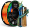 ERYONE Silk Triple Color PLA, Coextrusion PLA Filament for 3D Printer, Silky Glossy Finish Filament, +/-0.03mm, 1KG Spool, Silk Orange Blue Green