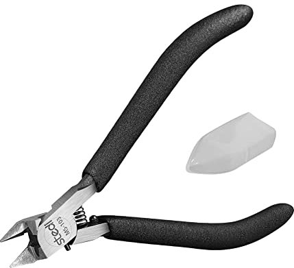 stedi, Tronchesina da modellismo con lama ultrasottile a filo singolo e custodia in plastica, per la riparazione e il restauro di modellini in plastica Gunpla, 12,7 cm, nero