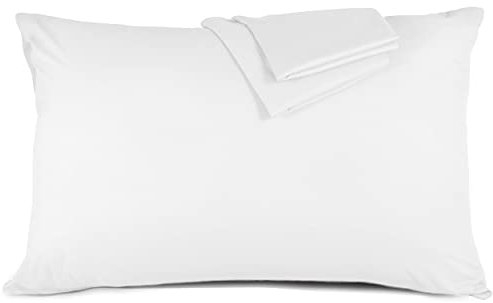 Hafaa White Pillowcases 2 Pack Brushed Microfiber Plain Pillow Cases with Envelop Closure – Wrinkle & Fade Resistant Pillow Cover, 50x75 cm