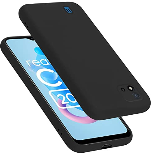 Cadorabo Hülle kompatibel mit Realme C11 2021 Hülle Silikon Handyhülle für C11 2021 Case aus flüssigem Silikon- Kratzfeste und stoßfeste dünne TPU Schutzhülle - Liquid SCHWARZ
