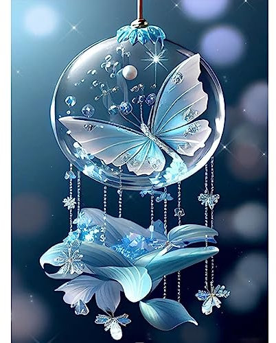 MXJSUA Diamond Painting Diamant Painting Bilder Schmetterlings-Traumfänger Diamond Painting Erwachsene Full Diamant Bilder Kinder Stickerei Set Kreuzstich Bilder Wall Room Home Decoration 30x40cm
