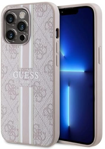 GUESS GUHMP13LP4RPSP Hülle für iPhone 13 Pro / 13 6,1 Rosa hardcase 4G Printed Stripes