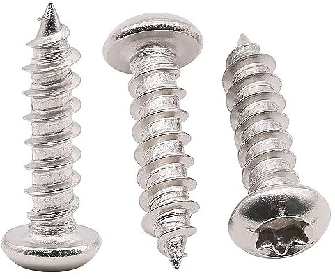 RoyceMart M6 x 12 mm (30 piezas) Tornillos de chapa Torx de cabeza de botón, tornillos autorroscantes de acero inoxidable 304 18-8, tornillo de cabeza redondeada Torx para chapa de metal