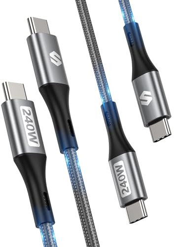 Silkland USB C auf USB C Kabel 1M 2Stück 240W 5A/48V, PD 3.1 QC 4.0+, Ladekabel für iPhone 16/Pro/Pro Max, Samsung S24 Ultra/S23/S22/S21, iPad Pro/Air 5/Mini 6, MacBook Air/Pro, Pixel