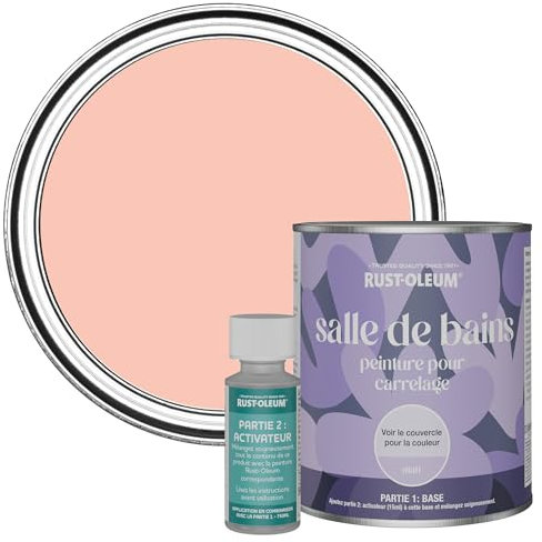 Rust-Oleum Peach Water-Resistant Bathroom Tile Paint in Matt Finish - Happy As A Clam 750ml