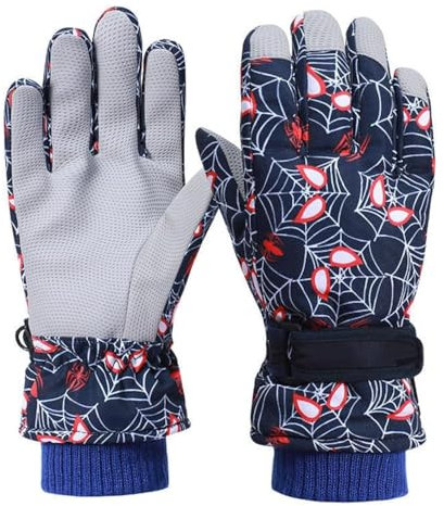 Handschuhe Kinder Winter Fahrradhandschuhe Wasserdicht Skihandschuhe Winddichte Winterhandschuhe Warme Schneehandschuhe für 6-13 Jahre Mädchen Jungen Skifahren Snowboard Schule Radfahren (Marineblau)